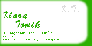 klara tomik business card